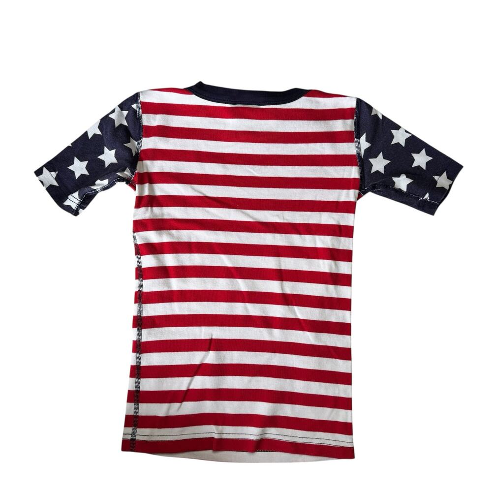 HANNA ANDERSSON American Flag Short John Pajama Set Size 10 140 Kid Cotton USA - Picture 3 of 6